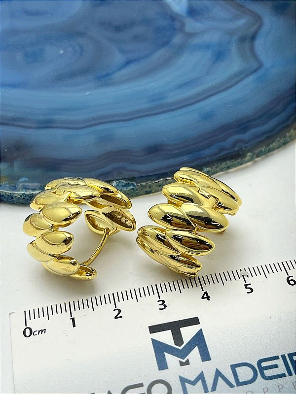 BRINCO ARGOLA CLICK - BANHO OURO CAMADA 2 MILÉSIMOS COM VERNIZ - 1 PAR