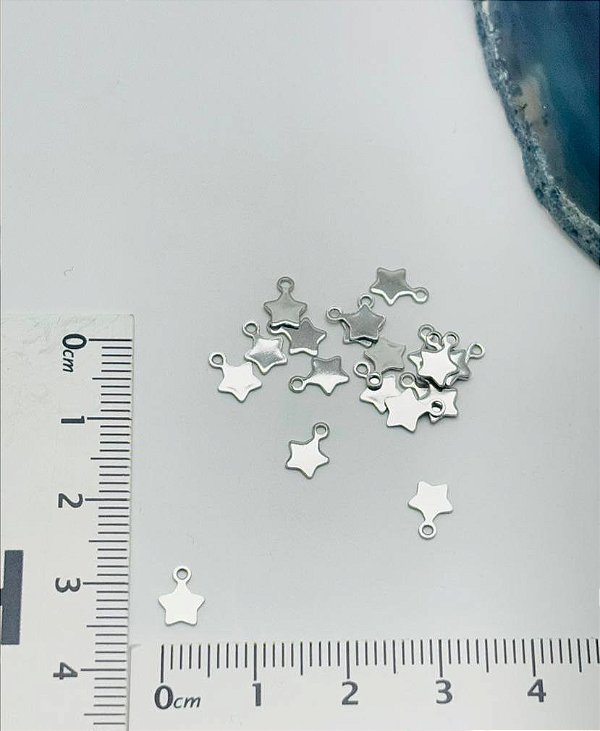 Pingente estrela - 01 unid - aço inox