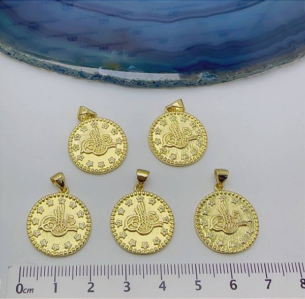 Pingente Medalha Ouro - 01 Unid