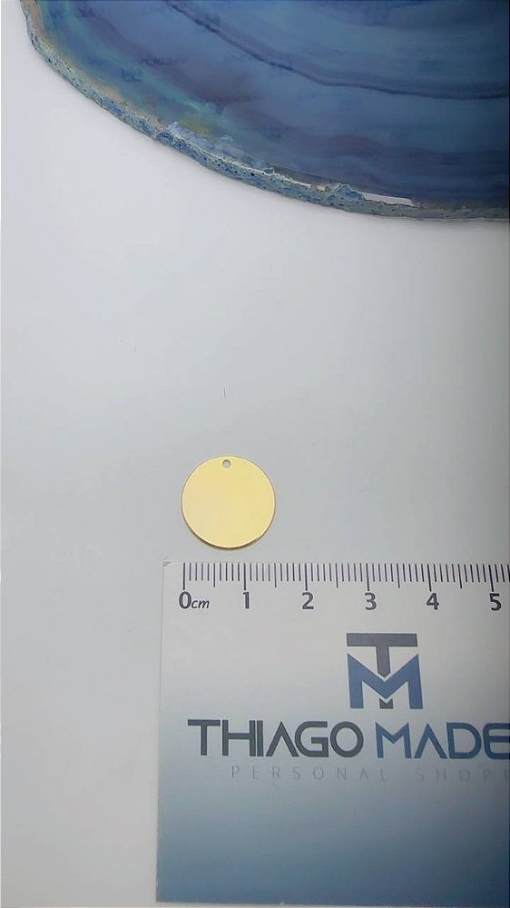 Pingente Redondo Medalha 15mm Ouro - 20 peças