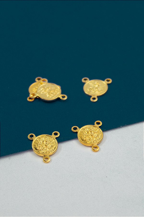 Pingente Religioso Sao Miguel 3 Saidas Ouro -  01 Unid