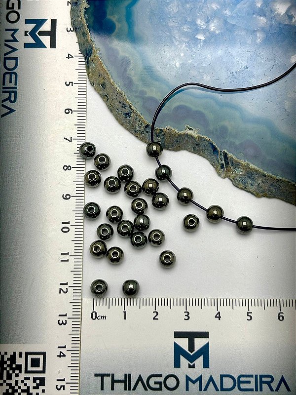 Entremeio Bola 6mm grafite - 30pcs