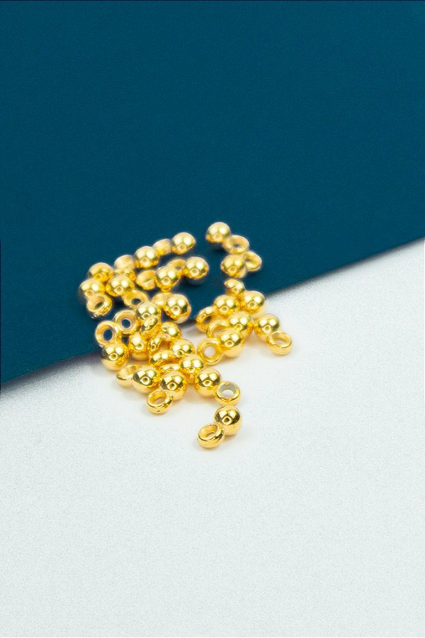 Pingente Bolinha 4mm Ouro - 50pçs