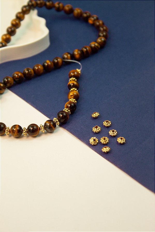 Entremeio 6mm Ouro - 50pçs