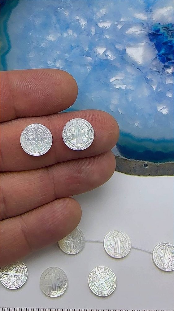 Pingente Religioso Passante Sao Bento Madreperola - 01 Und