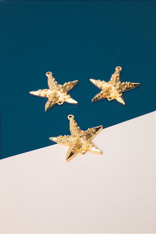 Pingente Estrela 2 Saidas Ouro - 01 und