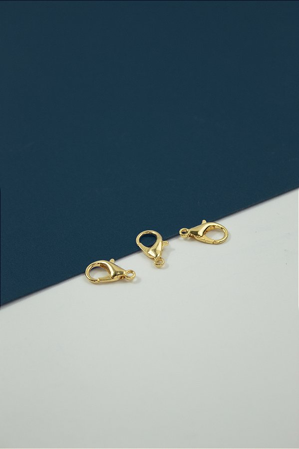 Fecho Lagosta 16mm Ouro - 100 Pçs