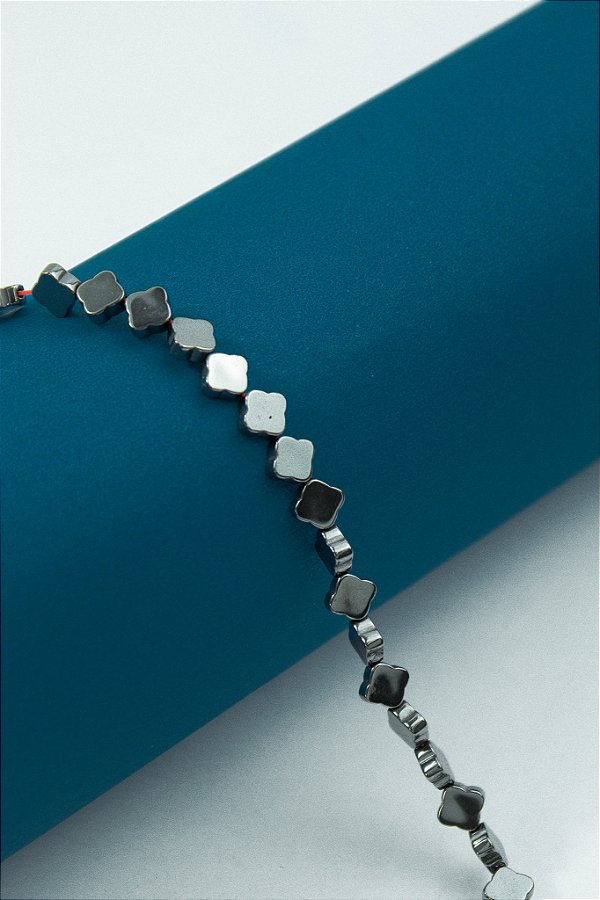 Fio Hematita Grafite Trevo 6mm - O Fio