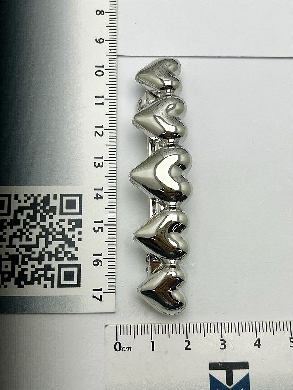 Presilha Coracao metal niquel - 1 unidade