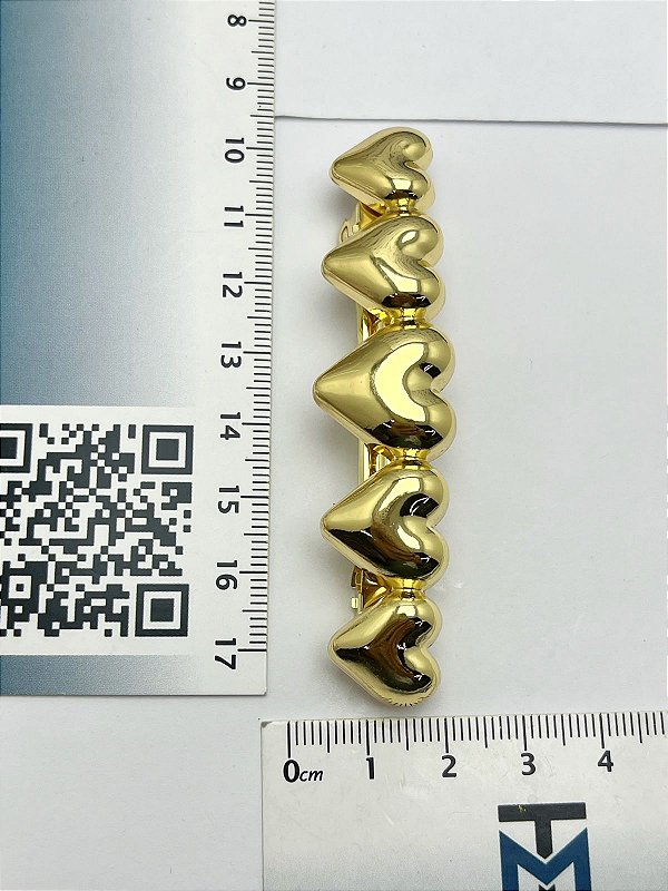 Presilha Coracao metal dourado - 1 unidade