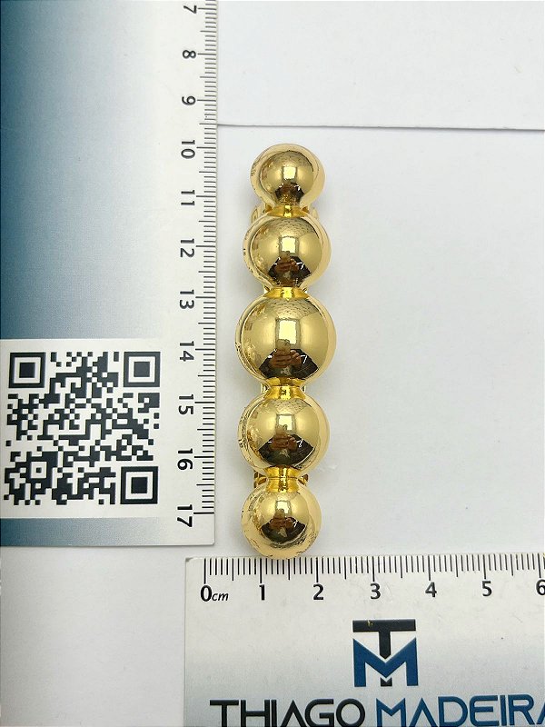 Presilha Bolinhas metal dourado - 1 unidade a