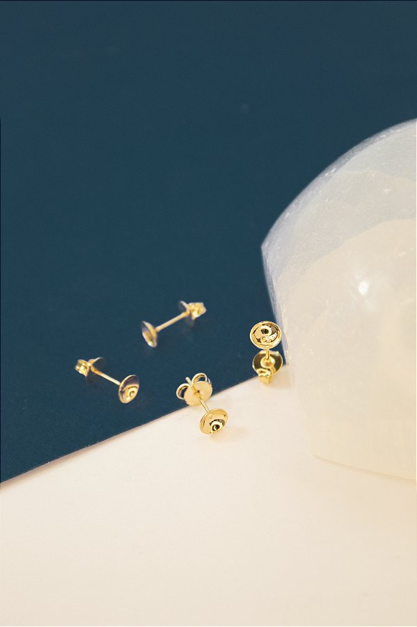 Base De Brinco Ouro 6mm - O Par