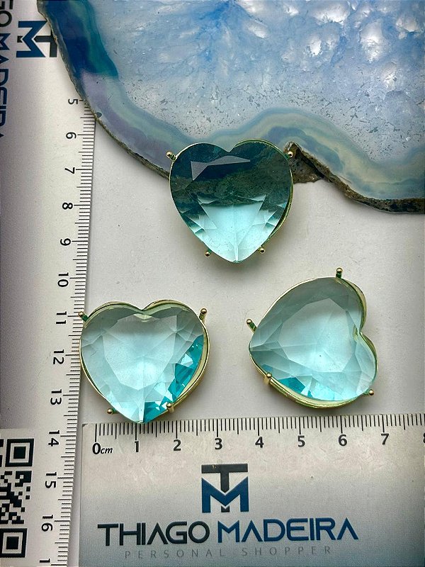 Pingente Pedra Coracao 30mm - 01 und