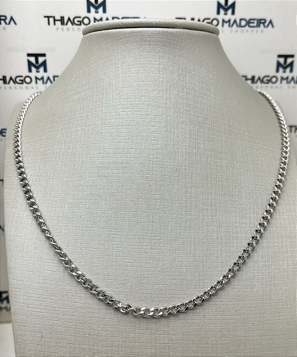 Colar Aço inox Grume Lixada arame 1,00mm - medida 60cm - Antialergico - NAO ESCURECE NUNCA - 1 unidade