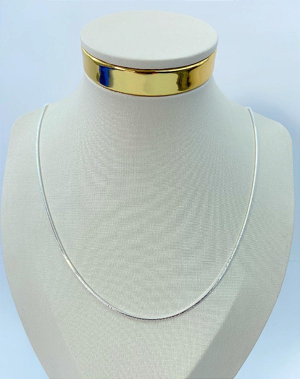 Colar Rabo de Rato 1,2mm medida 60cm semijoia - banho prata 925 com 50 milésimos de camada - 1 unidade