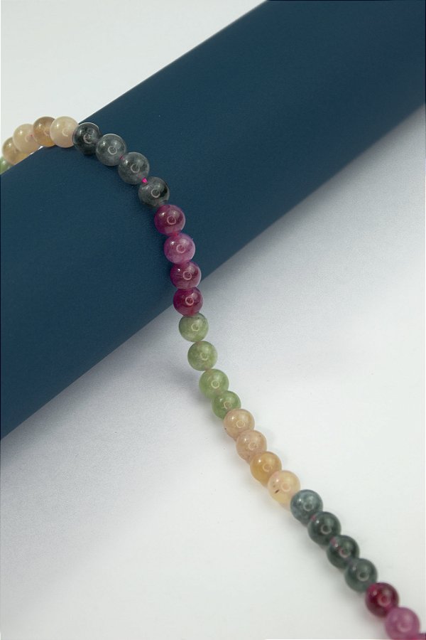 Fio Pedra 8mm Jade Turmalina Melancia - O Fio