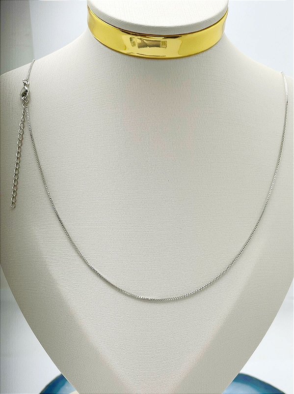 Colar Veneziana em niquel - arame 0,80mm - medida 60cm com extensora - 1 unidade