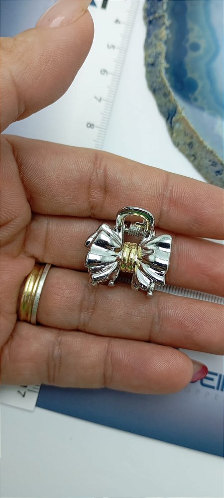 Mini piranha laço metal niquel e dourado - 1 unidade - Tudo para Montagem - Thiago Madeira