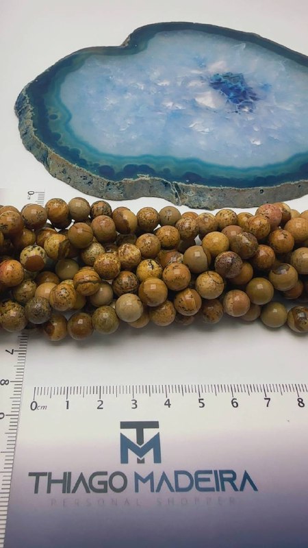 Fio Pedra 8mm Jaspe Madeira - O Fio