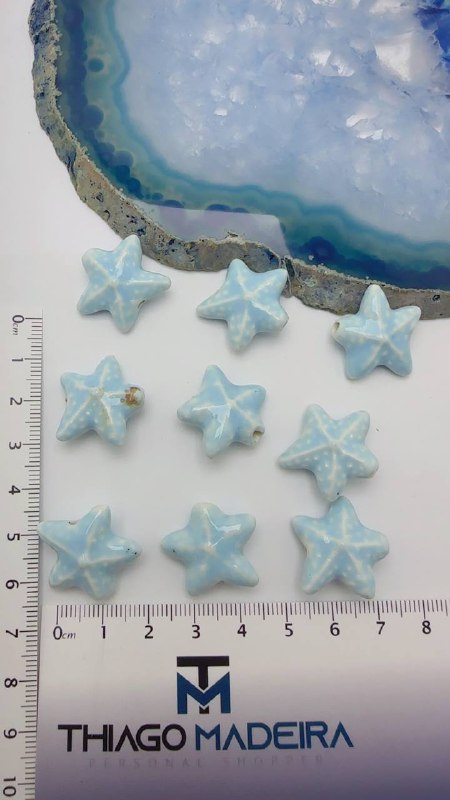 Pingente Passante Ceramica Estrela  - 01 Und