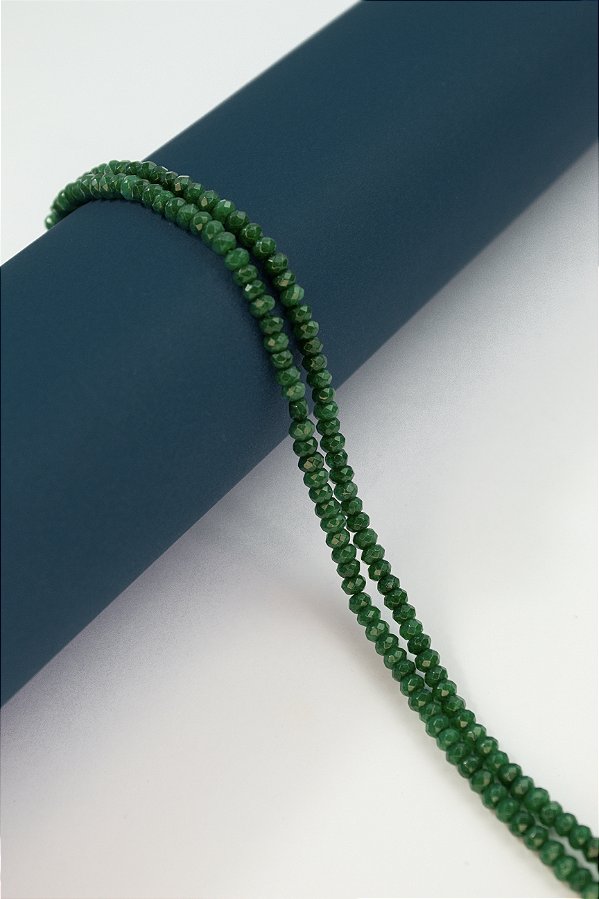 Fio Pedra 4Mm Facetada Jade Verde - O Fio
