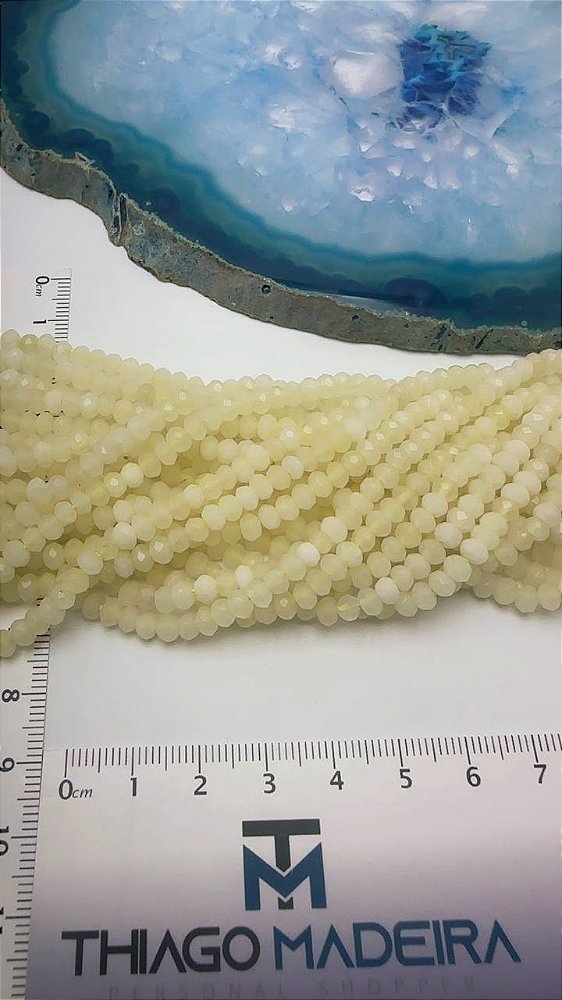 Fio Pedra 4Mm Facetada Jade Amarela - O Fio