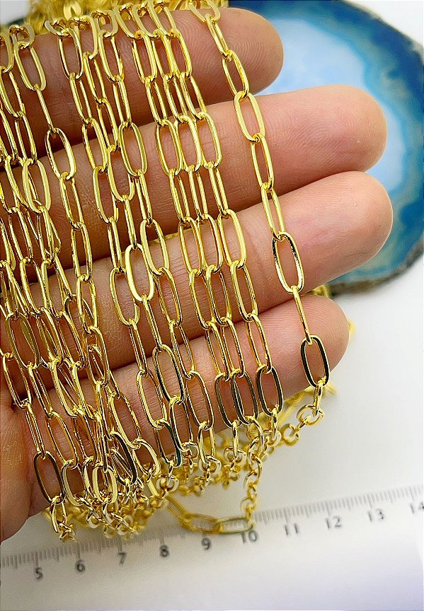 Corrente Cartier Arame 1,2mm Laminada - Banho Ouro camada 2 Milésimos mais Verniz Protetivo - 1 metro