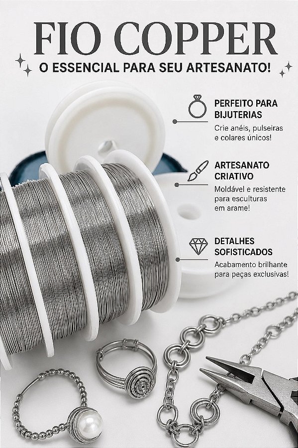 Fio Copper Aço Inox 0,20mm Cabelo De Anjo - 01 metro