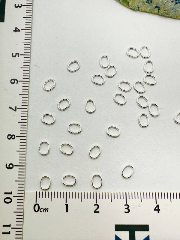 Argolinha 5mm Oval Prata 50 Milésimos - 100pçs