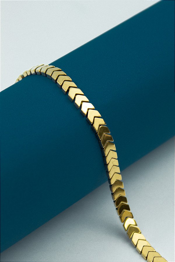 Fio Hematita Dourada Flecha 6mm - O Fio