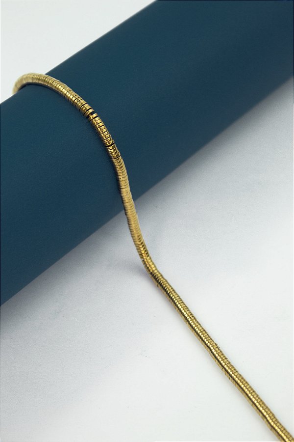 Fio Hematita Dourada Disco 4mm - O Fio