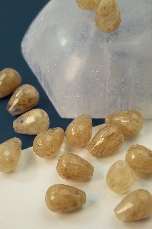 Pingente Gota Pedra Quartzo Rutilado - 01 und