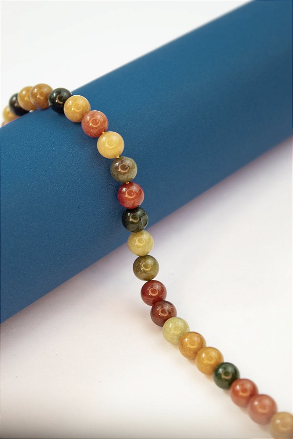 Fio Pedra 8Mm Jade Multicolor - O Fio