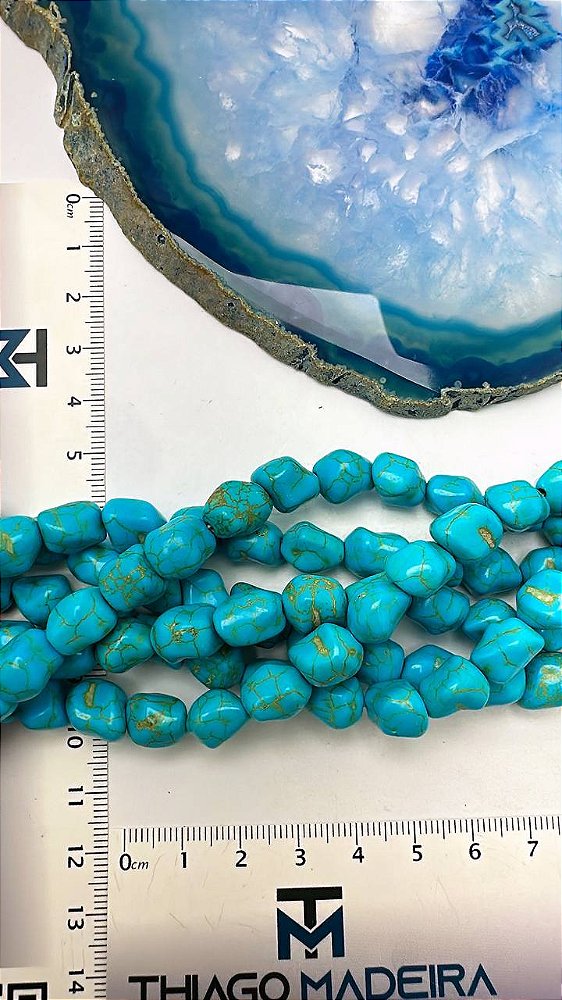 Fio Pedra Howlita Turquesa Organica - O Fio