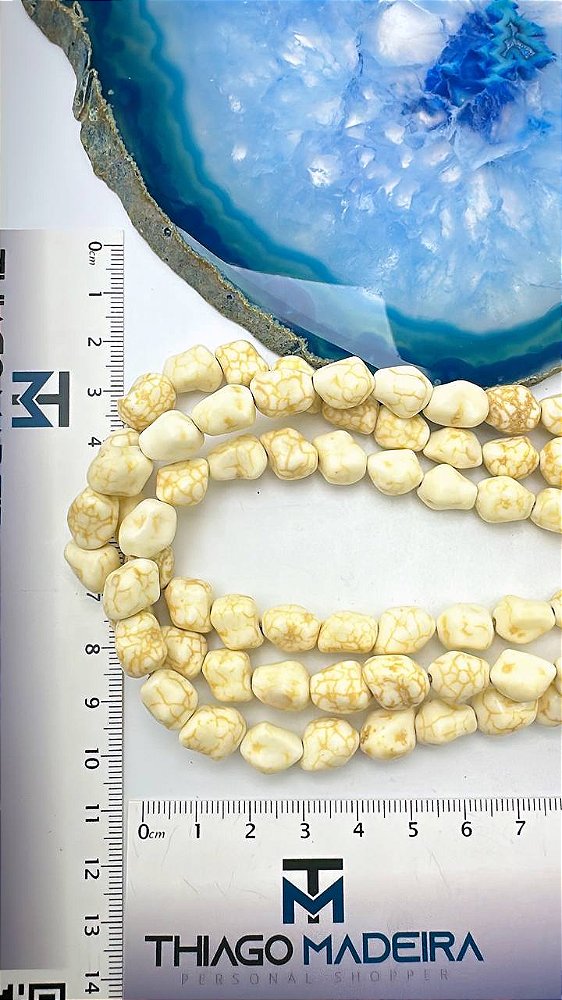 Fio Pedra Howlita Branca Organica - O Fio