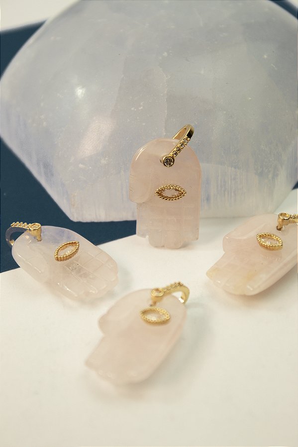 Pingente Pedra Natural Mao De Fatima - 01 Und