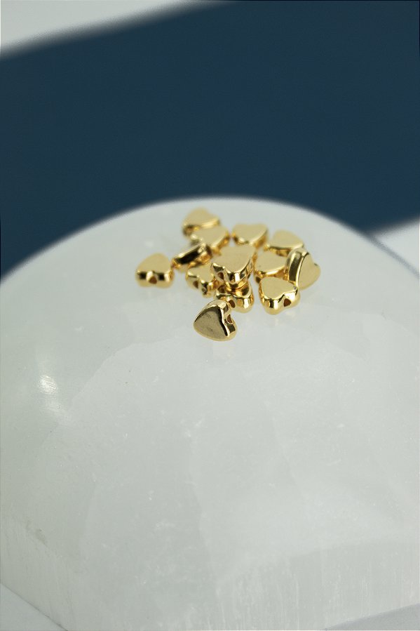 Entremeio Coracao Ouro - 50Pçs