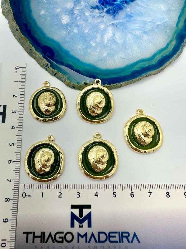 Pingente Concha Resinado Ouro - 01 Und