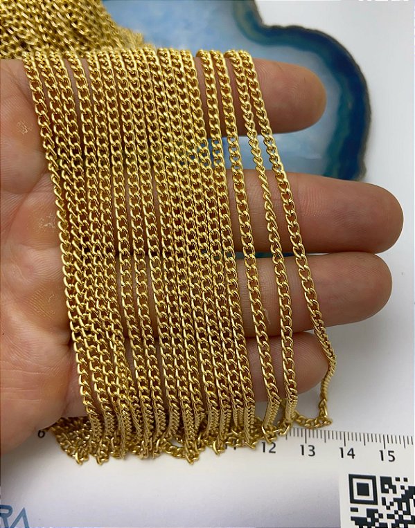Corrente Grume 0,80mm - aluminio anodizado ouro - 1 metro