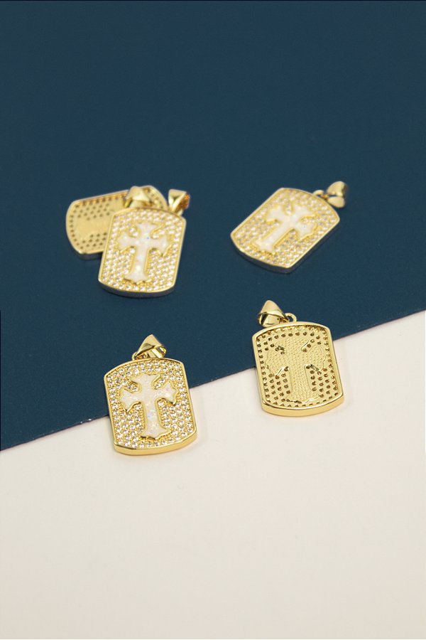 Pingente Religioso Cruz Madreperola - 01 Und