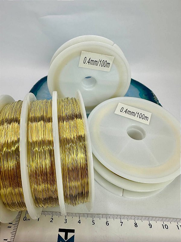 Fio copper 0,40mm - 100 metros - dourado