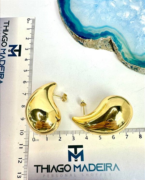 Brinco Gota GG Ouro 18K - O Par