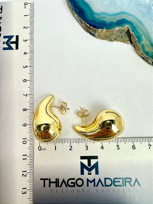 Brinco Gota G Ouro 18K - O Par