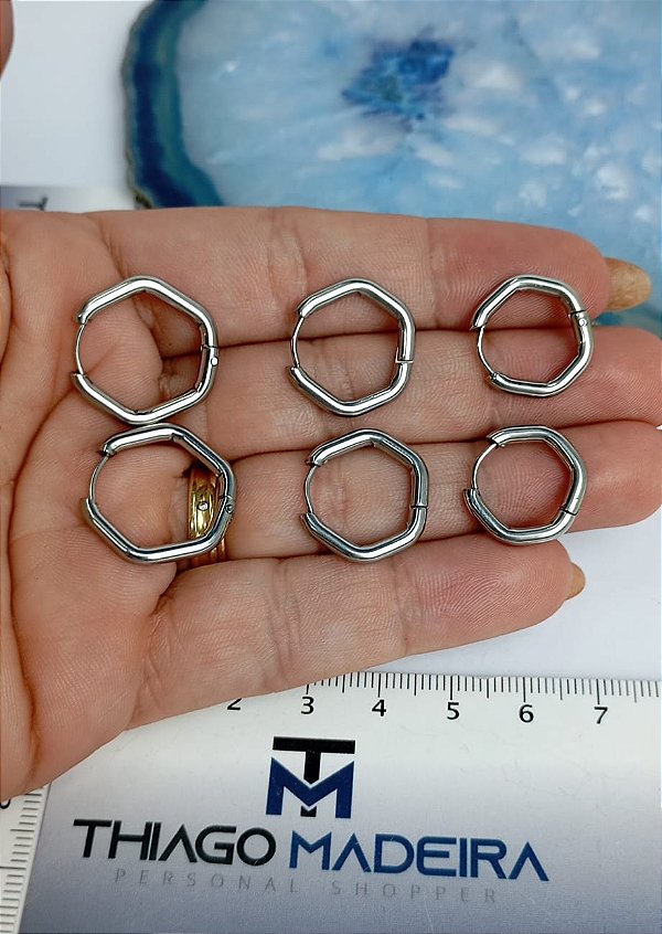 Trio Brinco Argola Aço Inox - 3 pares de brinco antialergico