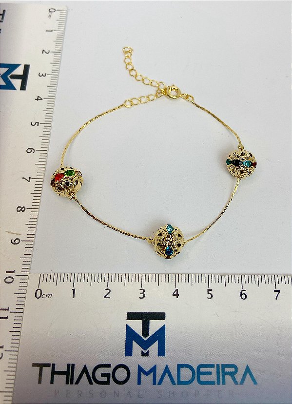Pulseira com 17cm mais extensora - banho ouro 2 milésimos - 1 unidade