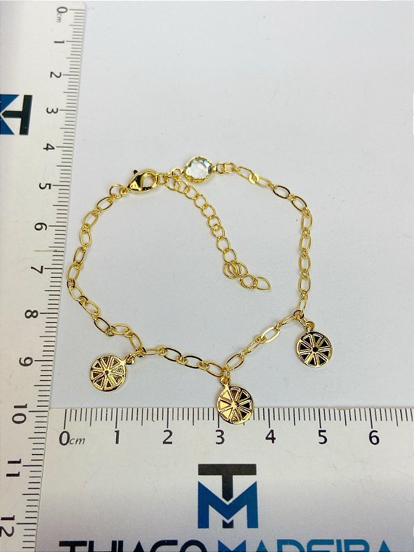 Pulseira com 17cm mais extensora - banho ouro 2 milésimos - 1 unidade