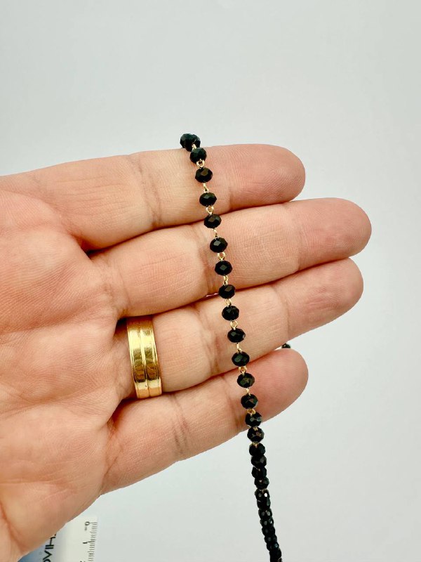 Corrente Cristal 4Mm Banho Ouro E Verniz Cataforetico - 01 Metro
