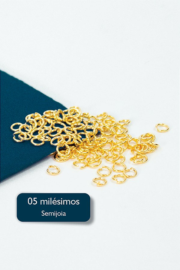 Argolinha 3mm 5 Milésimos Ouro - 50pçs