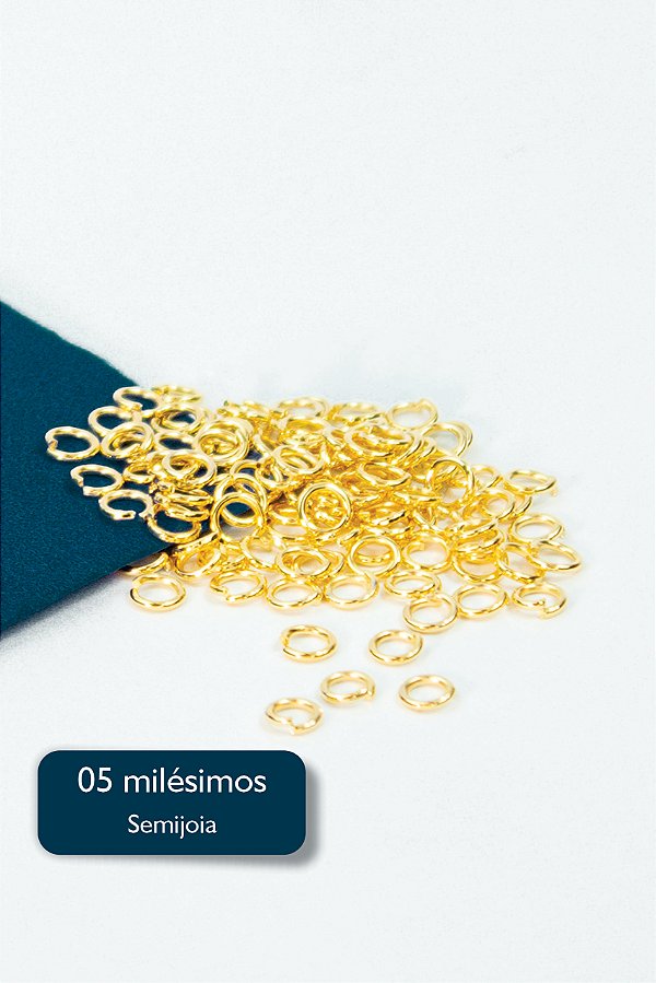 Argolinha 4Mm 5 Milésimos Ouro - 50pçs