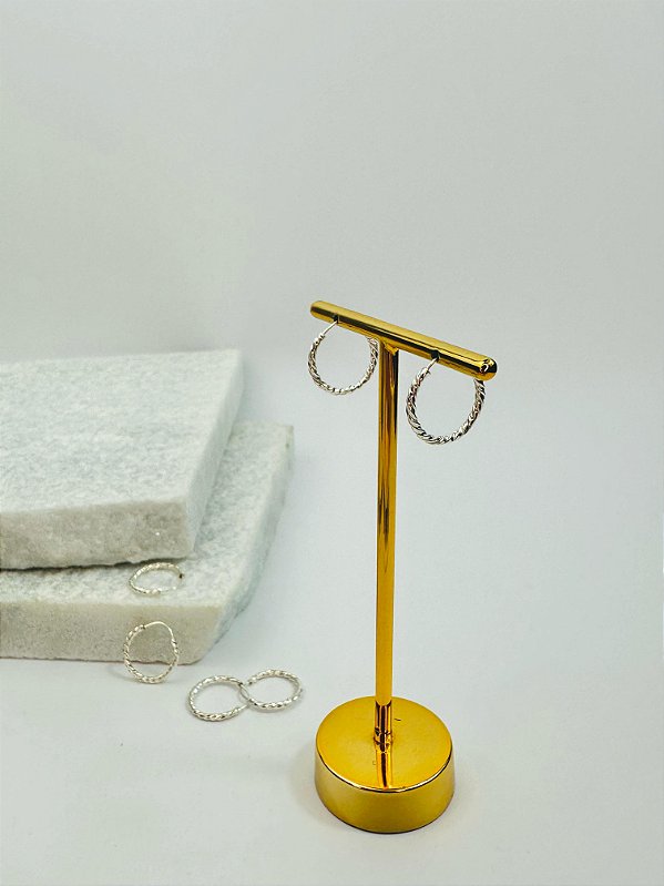 Brinco Argola P Trabalhada Prata De Lei 925 - O Par